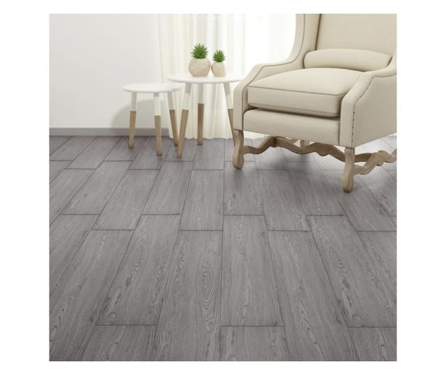 Plăci de pardoseală, gri închis, 5,26 m², 2 mm, PVC