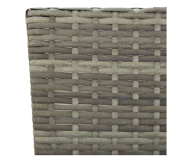 Градинска пейка с възглавници, сива, 176 см, полиратан