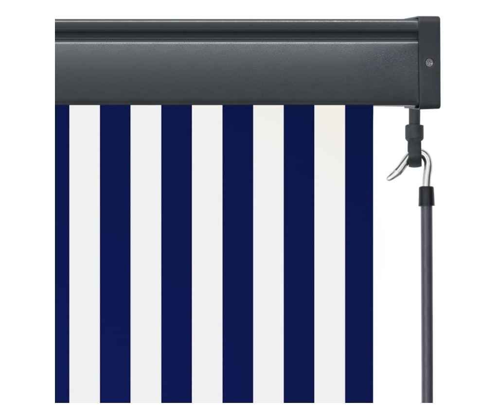Vanjska rolo zavjesa, plavo-bijela, 140 x 250 cm - 6