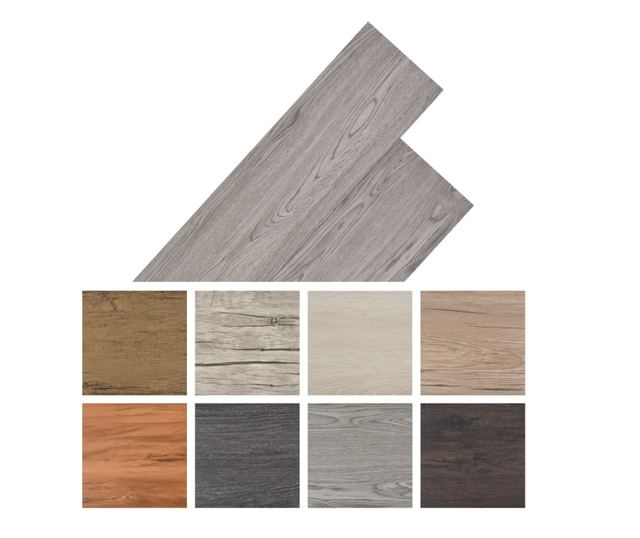 Plăci de pardoseală, gri închis, 5,26 m², 2 mm, PVC
