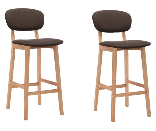 Barski stoli, 2 kosa, rjavi, blago