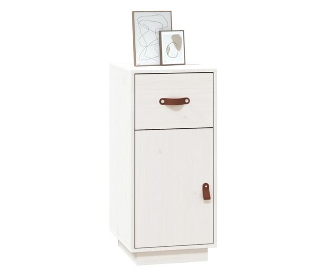 Stojalo, belo, 34x40x75 cm, masivna borovina