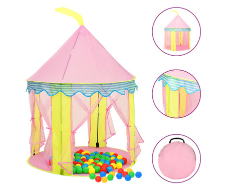 Cort de joacă pentru copii, roz, 100x100x127 cm