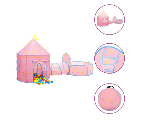 Cort de joacă pentru copii, roz, 301x120x128 cm