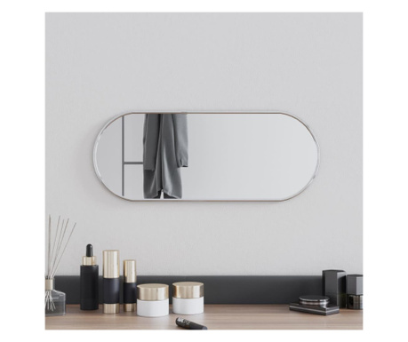 Oglindă de perete, argintiu, 50x20 cm, ovală