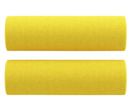 Ukrasni jastuci 2 kom svjetložuti Ø 15 x 50 cm od tkanine