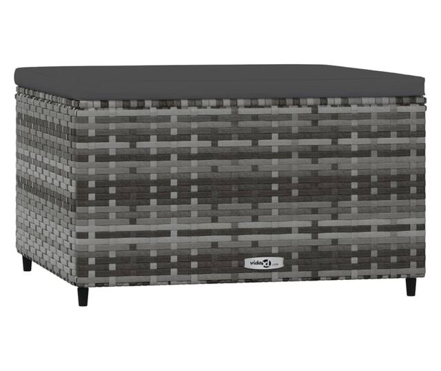 Vrtna klupa s jastukom, siva, poliratan