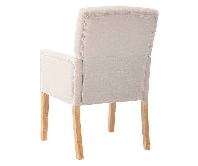 Jedilni stoli z naslonjali za roke, komplet 2, bež, blago