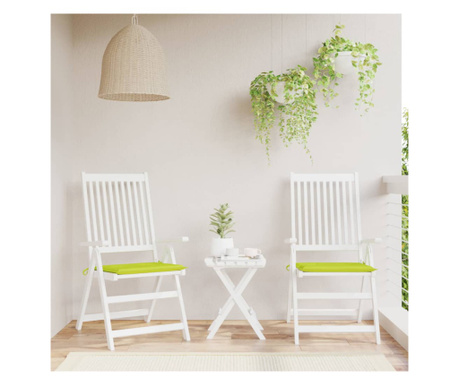 Perne scaune grădină 2 buc. verde 40x40x3 cm țesătură Oxford