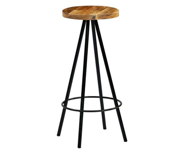 Barski stoli, 4 kosi, masiven mangov les