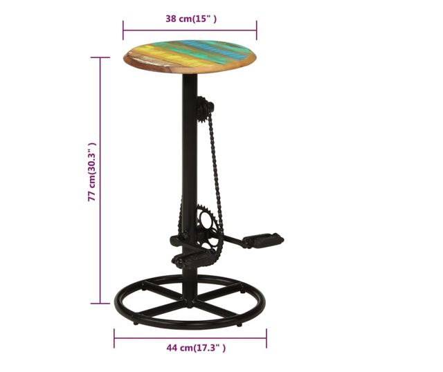 Barski stoli, 2 kosa, masiven recikliran les