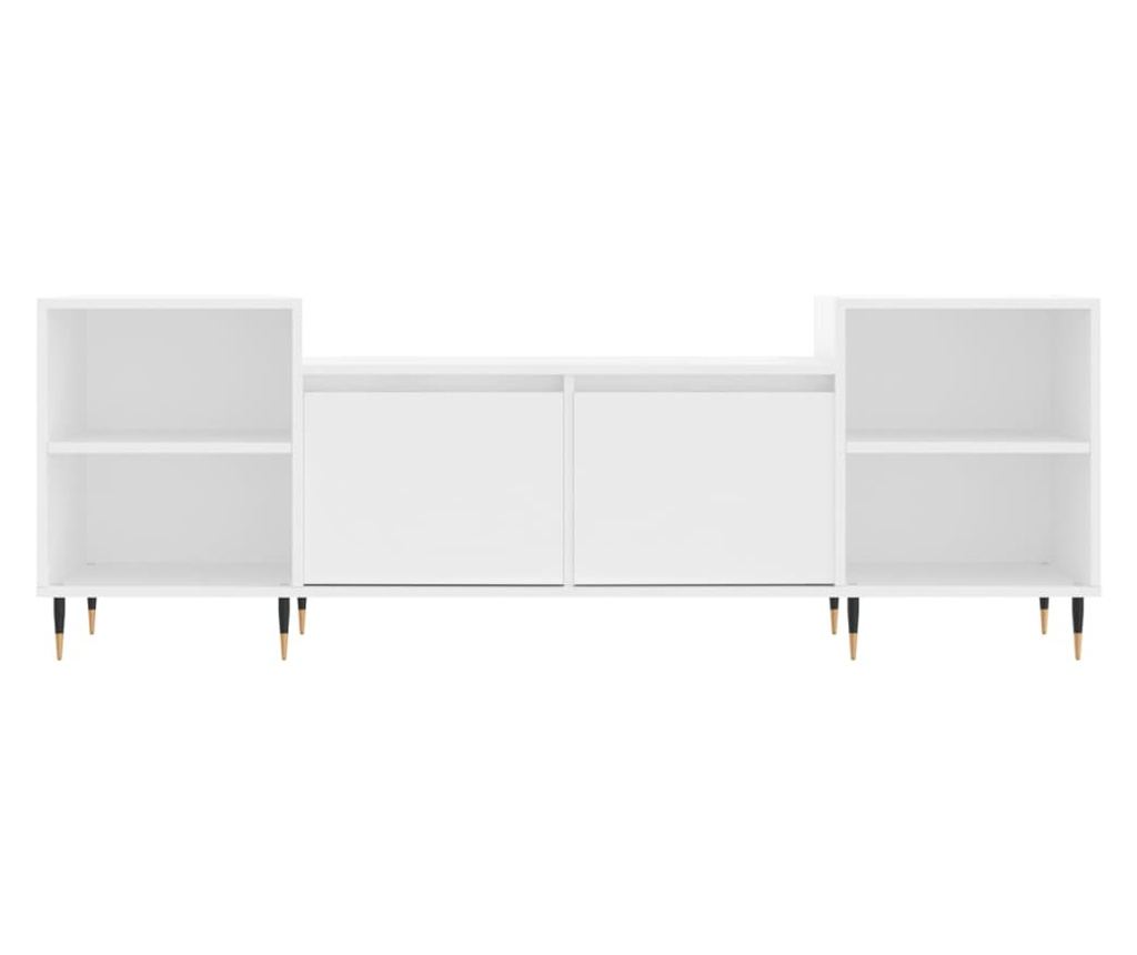 TV omarica bela 160x35x55 cm inženirski les - 5