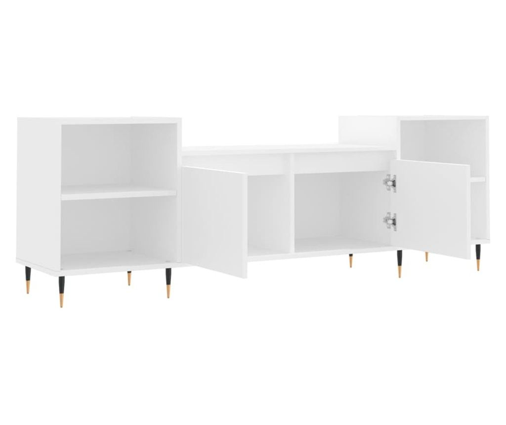 TV omarica bela 160x35x55 cm inženirski les - 6