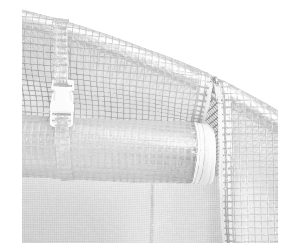 Оранжерия със стоманена рамка, бяла, 100 m², 20x5x2,3 m - 11