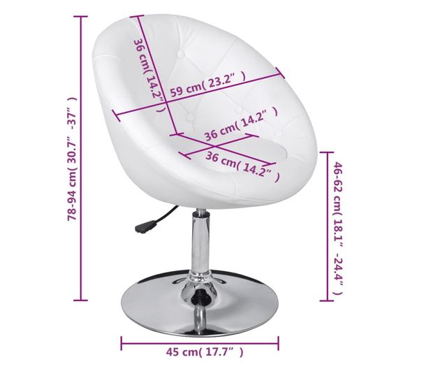 Barski stoli, 2 kosa, beli, umetno usnje