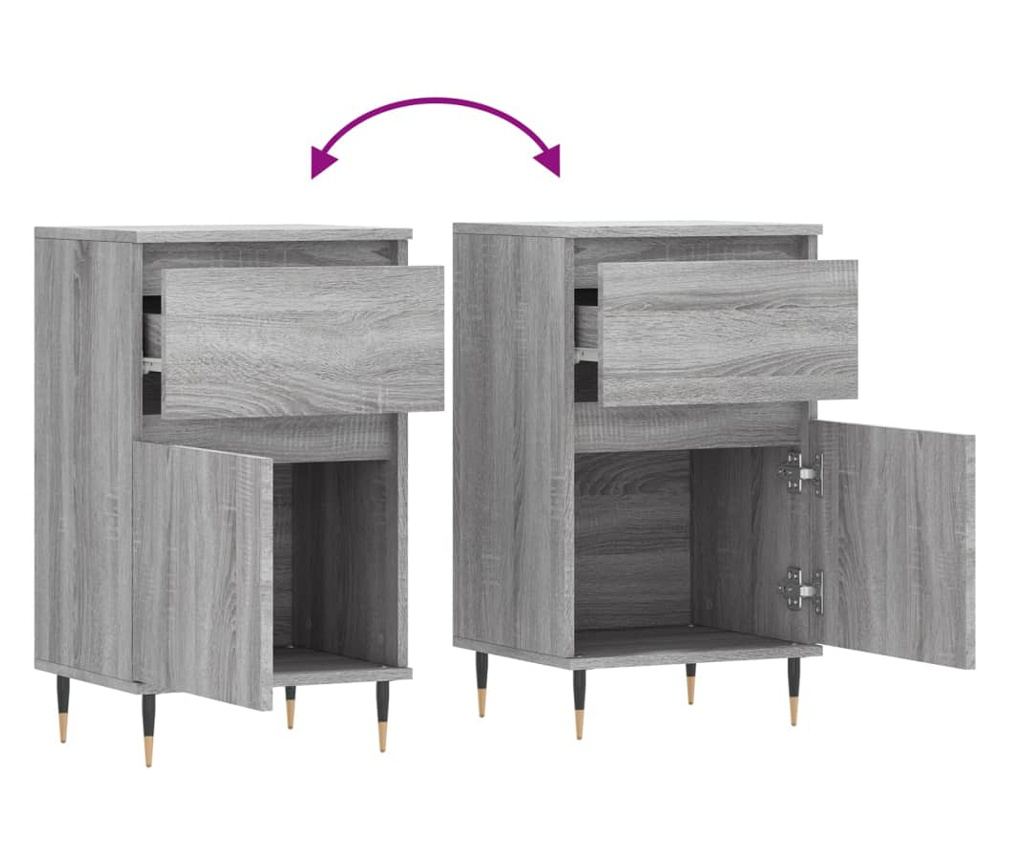 Ormarić, Sonoma Siva, 40x35x70 cm, Konstruirano drvo - 9