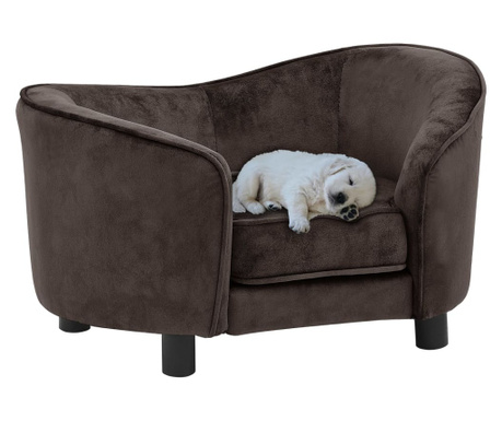 Canapea pentru câini, maro, 69 x 49 x 40 cm, pluș