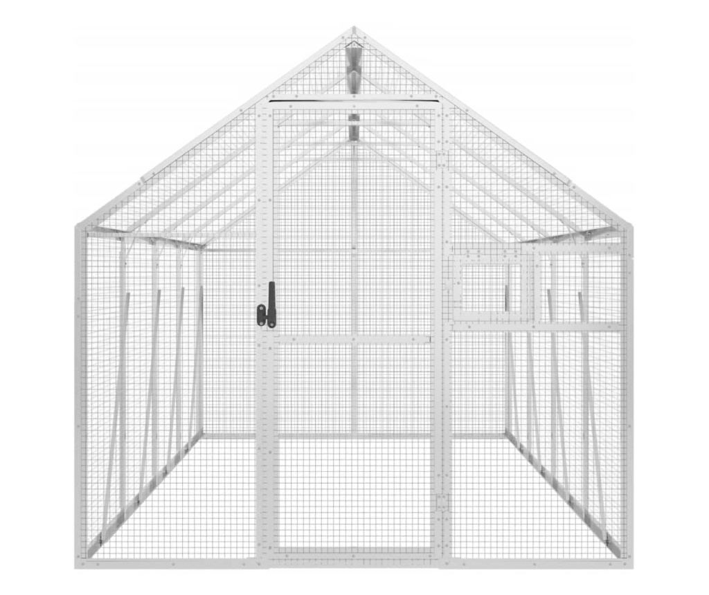Ptičnica srebrna 1,79x4x1,85 m aluminij - 3
