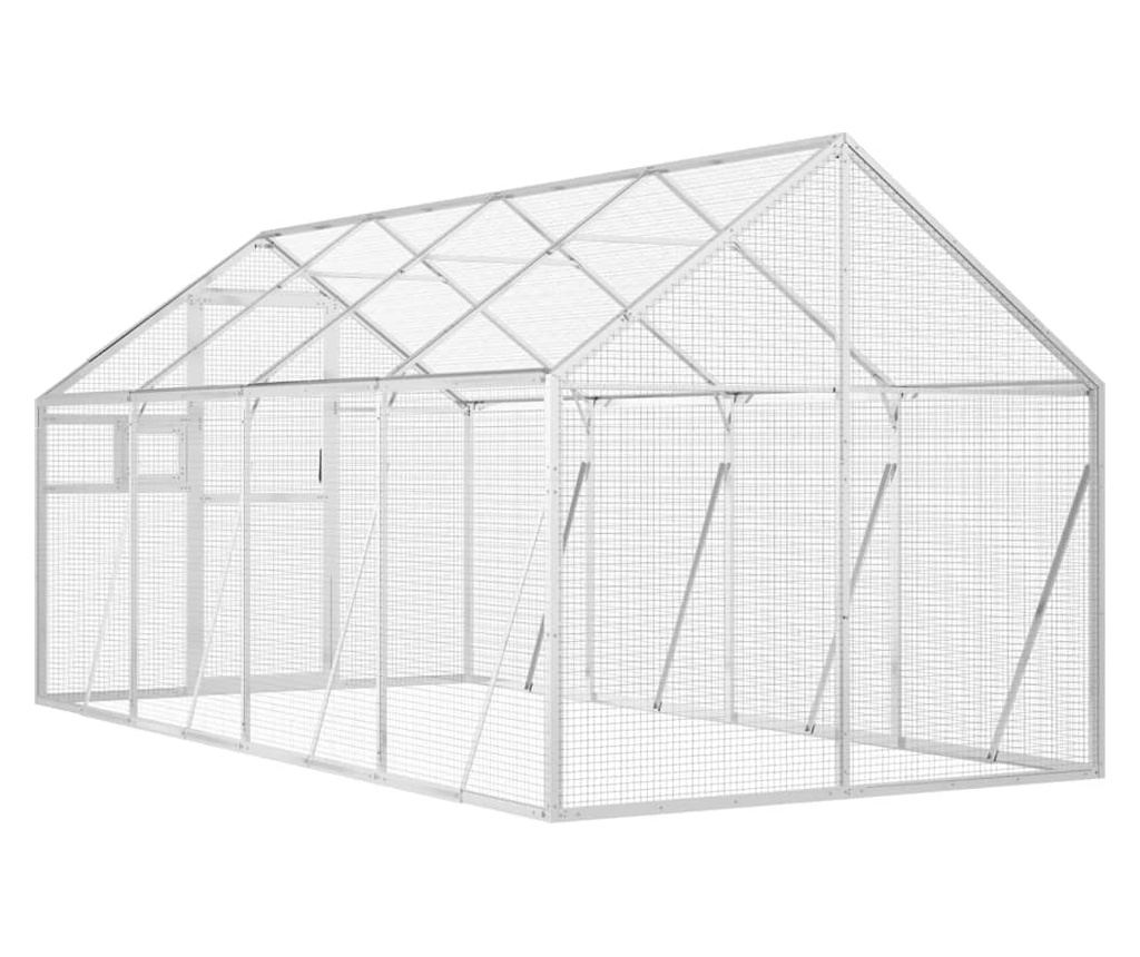 Ptičnica srebrna 1,79x4x1,85 m aluminij - 5