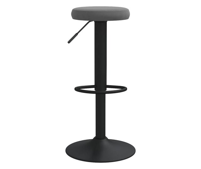 Barski stoli, 2 kosa, temno siva, žamet