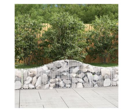 Zakrivljene gabionske košare 5 kom, 200x30x40/60 cm, pocinčano željezo