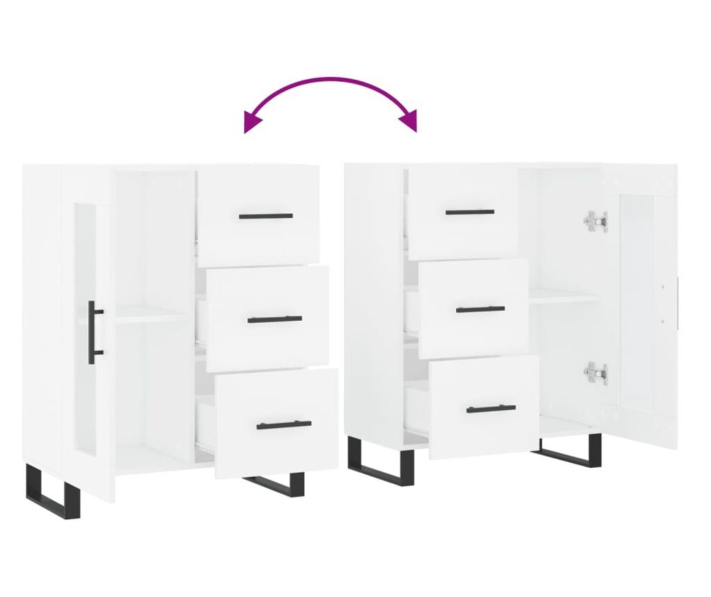 Konzola, bijela, 69,5x34x90 cm, kompozitno drvo - 9