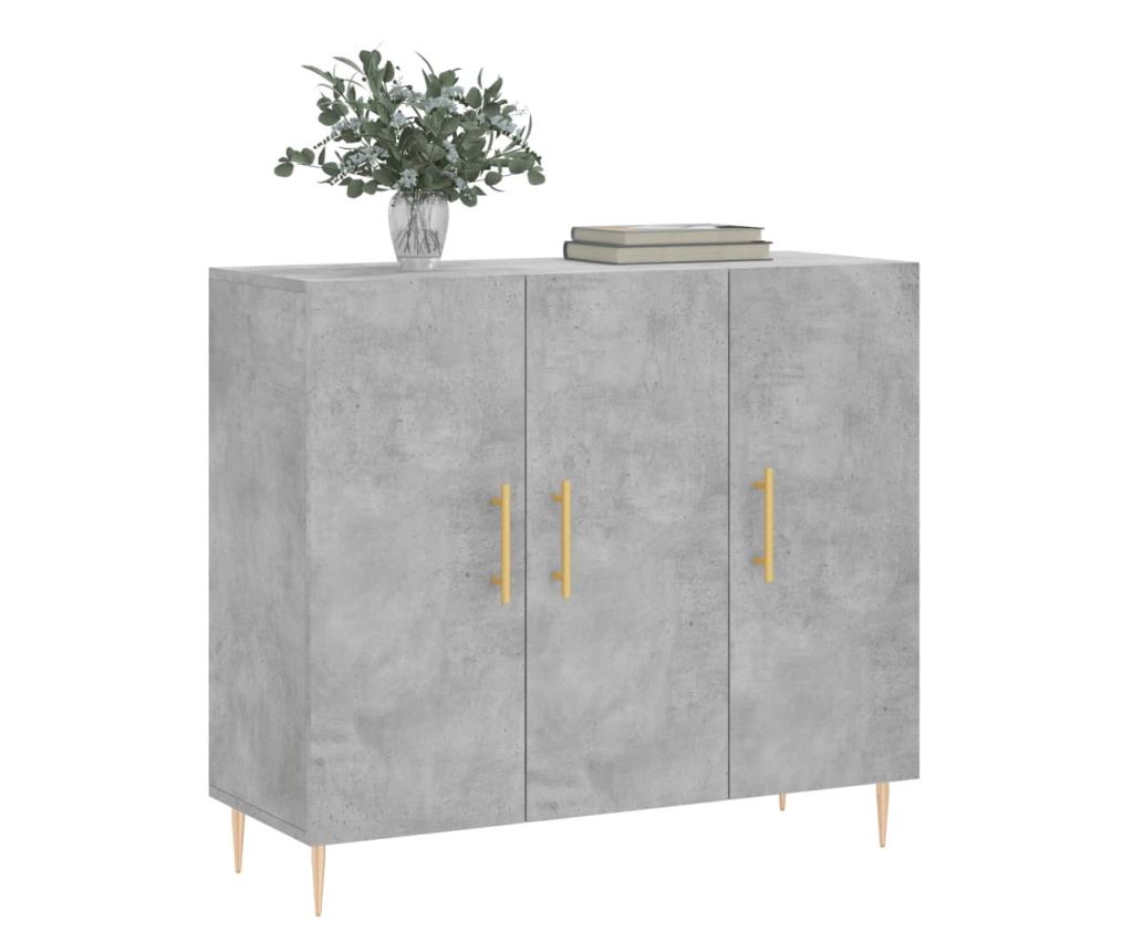 Ormarić, betonsko siva, 90x34x80 cm, kompozitno drvo - 3