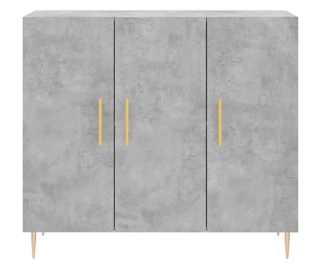 Ormarić, betonsko siva, 90x34x80 cm, kompozitno drvo - 6