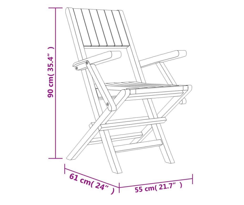 Градински комплект, масивно тиково дърво, 5 части - 8
