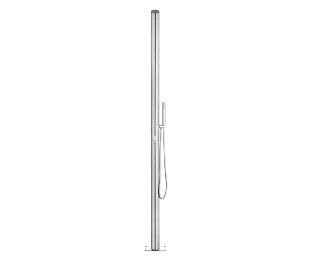 Duș de grădină cu bază gri, 225 cm, oțel inoxidabil