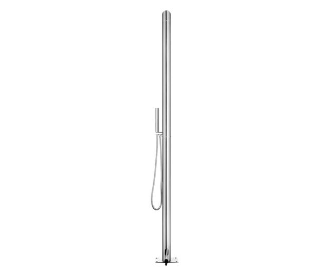 Duș de grădină cu bază gri, 225 cm, oțel inoxidabil