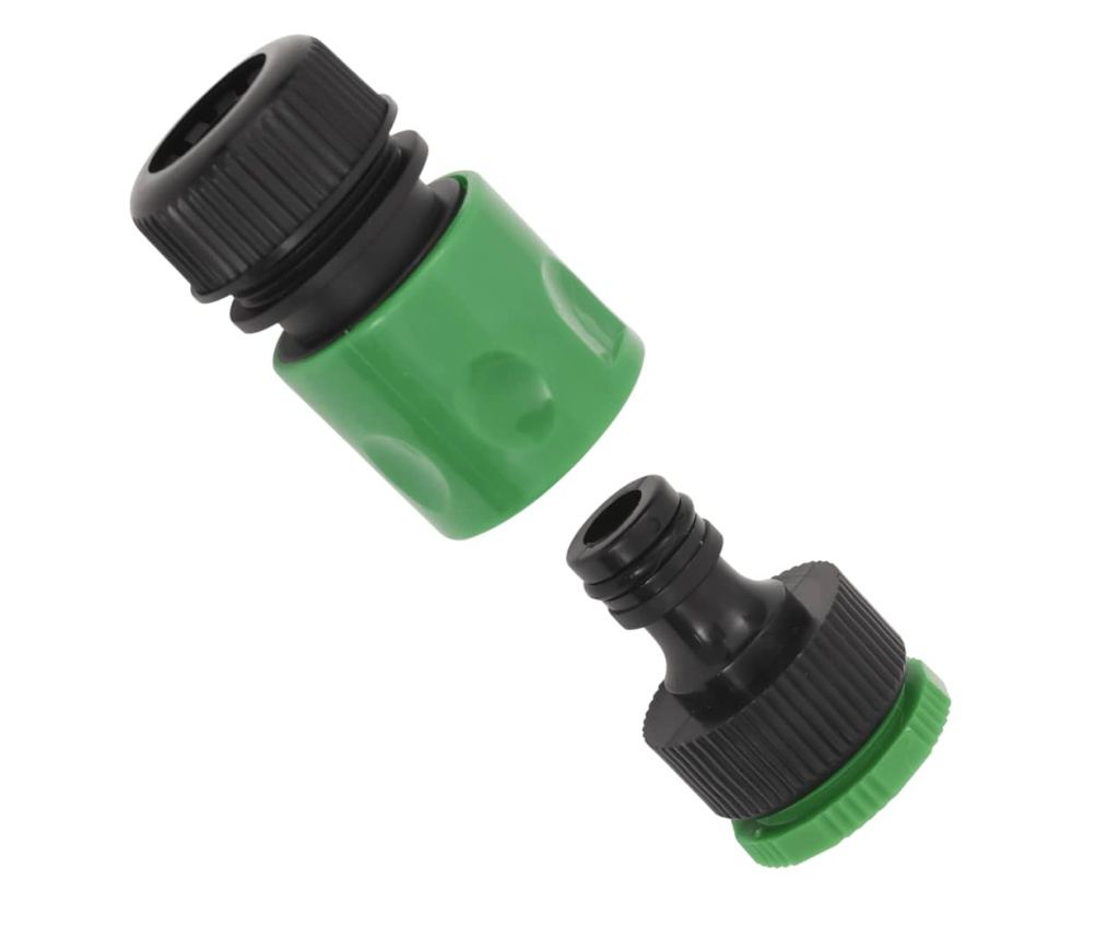 Furtun de grădină cu set de racorduri, verde, 100 m, PVC - 9