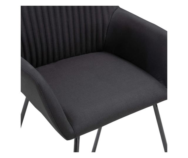 Kuhinjski stoli, 4 kosi, črni, tekstil