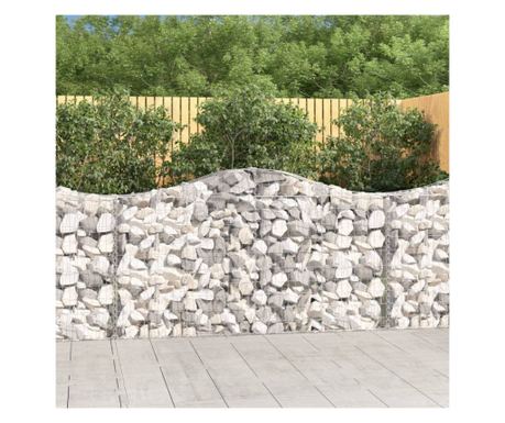 Καμπυλωτά καλάθια Gabion 14 τεμ., 200x30x100/120 εκ. Γαλβανισμένο ατσάλι
