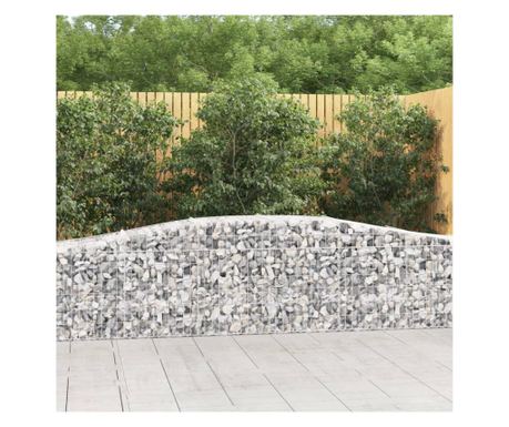 Καμπυλωτά καλάθια Gabion 3 τεμ., 400x50x60/80 εκ., γαλβανισμένο σίδερο