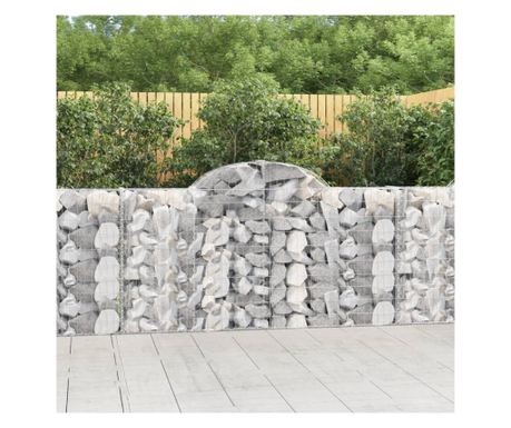 Coșuri gabion arcuite 15 buc, 200x30x100/120 cm fier galvanizat