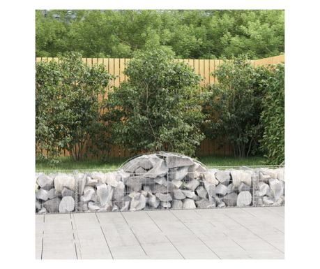 3 db ves gabionkosr, 200x50x40/60 cm, horganyzott vas
