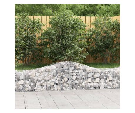 Καμπυλωτά καλάθια Gabion 25 τεμ, 200x50x40/60 εκ., Γαλβανισμένος σίδηρος
