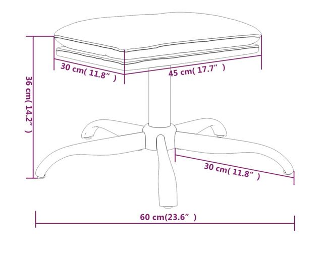 Naslanjač z oporo za noge, črn, umetno usnje