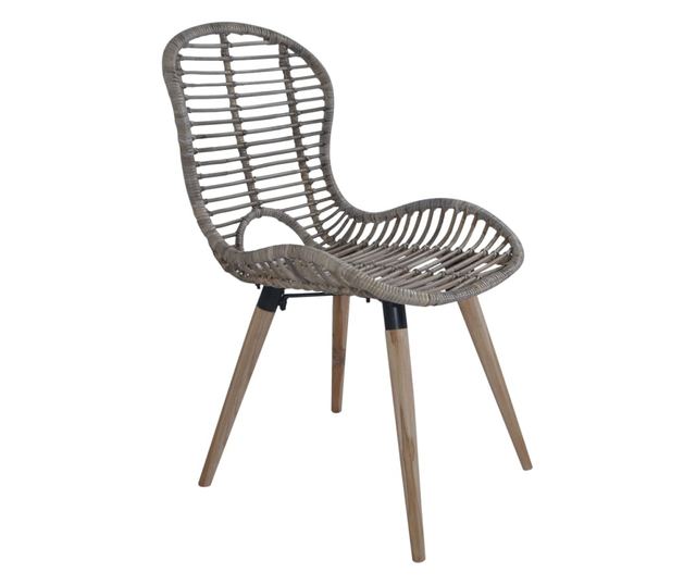 Kuhinjski stoli, 4 kosi, rjavi, naravni ratan