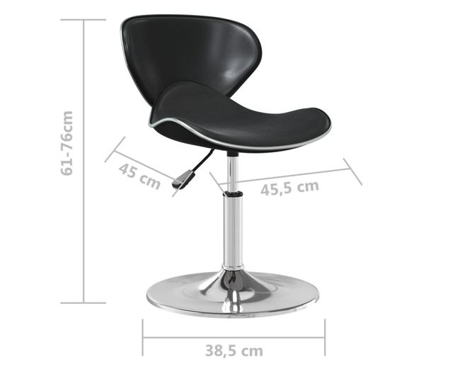 Barski stol, črn, umetno usnje