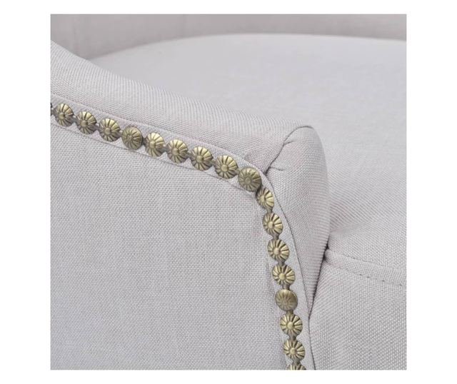 Jedilni stoli, 2 kosa, kremno siva, blago