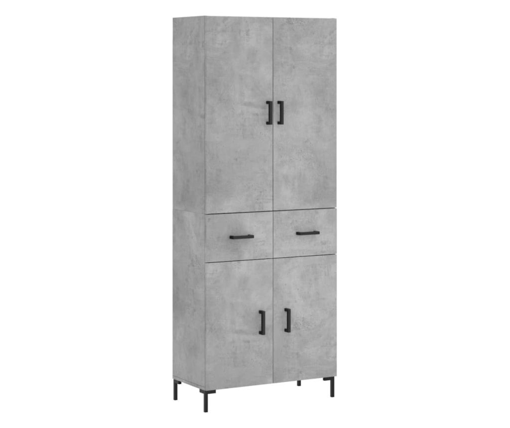 Visoki ormar, betonsko siva, 69,5x34x180 cm, kompozitno drvo - 2