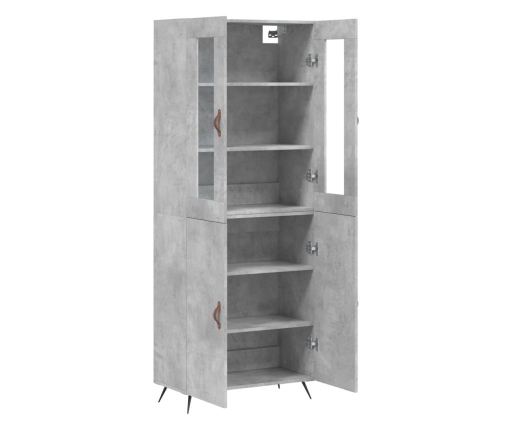 Visoka ormar, siva beton, 69,5x34x180, kompozitno drvo - 4