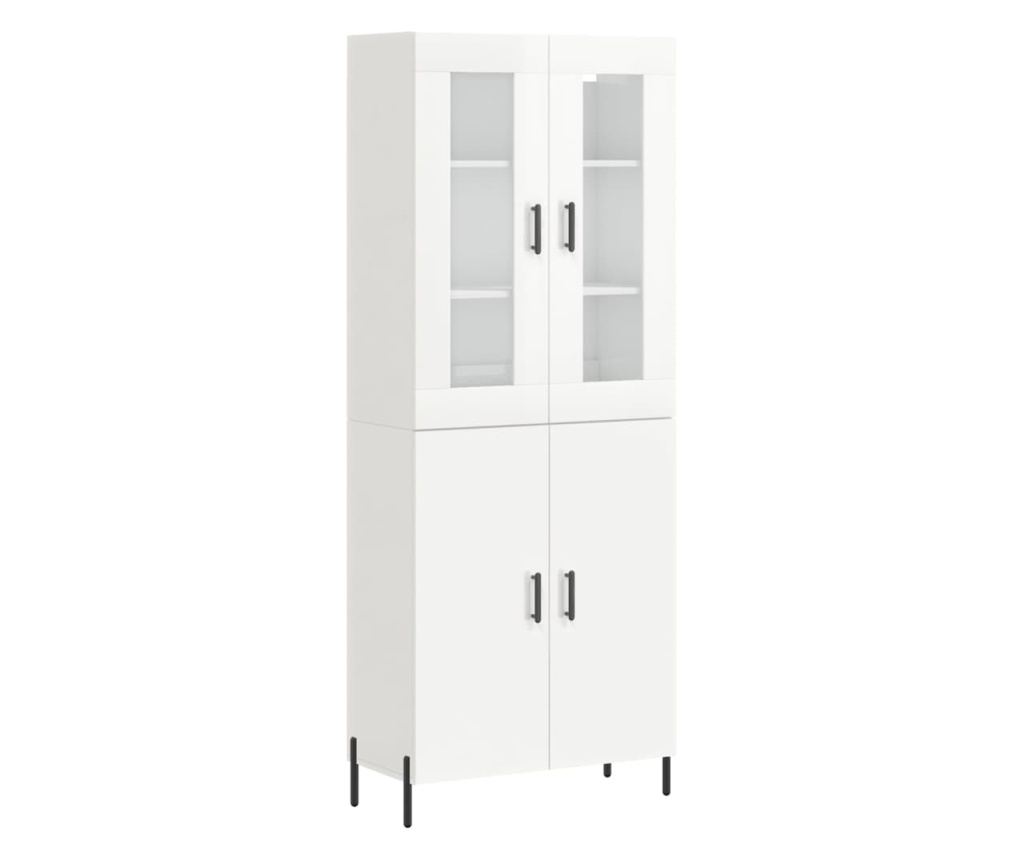 Visoka ormar, bijela visokog sjaja, 69,5x34x180 cm, kompozitno drvo - 2