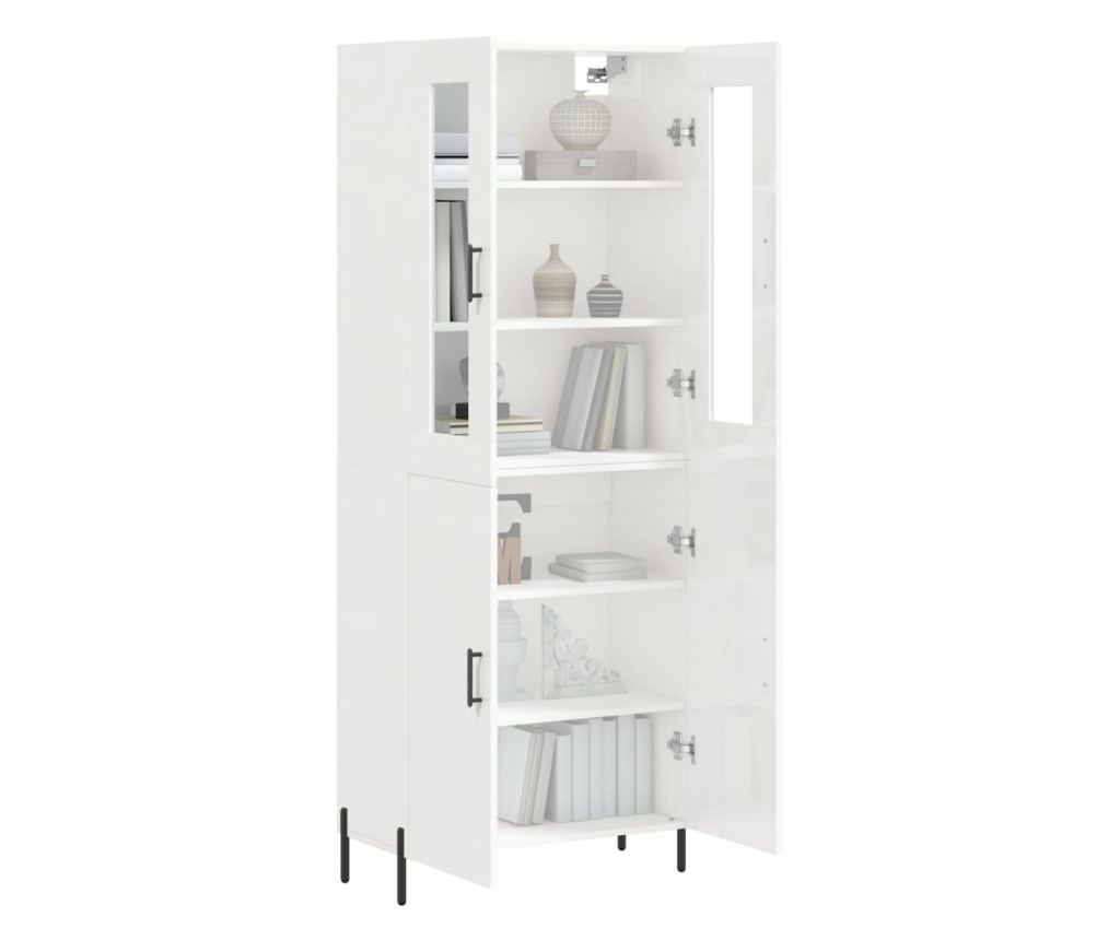 Visoka ormar, bijela visokog sjaja, 69,5x34x180 cm, kompozitno drvo - 3