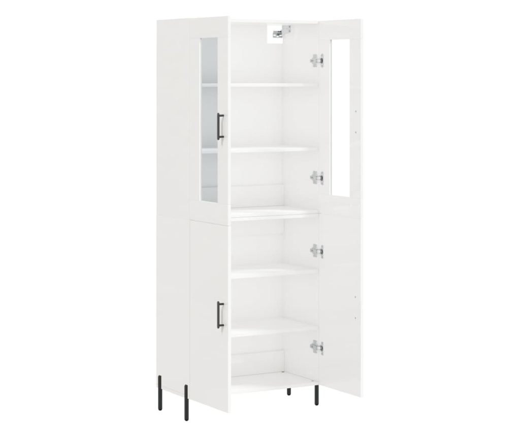 Visoka ormar, bijela visokog sjaja, 69,5x34x180 cm, kompozitno drvo - 4