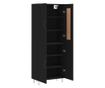 Visoka crna kompozitna drvena ormarić, 69,5x34x180 cm thumbnail 4