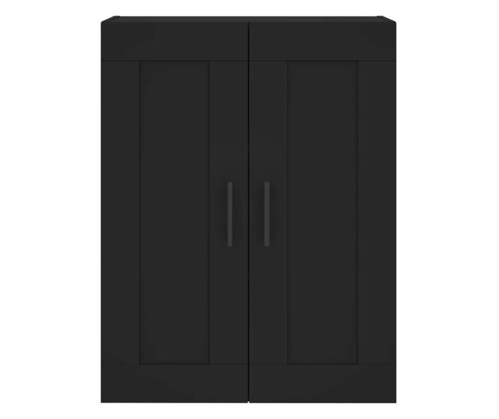 Visoka crna komoda, 69,5x34x180 cm, kompozitno drvo - 6