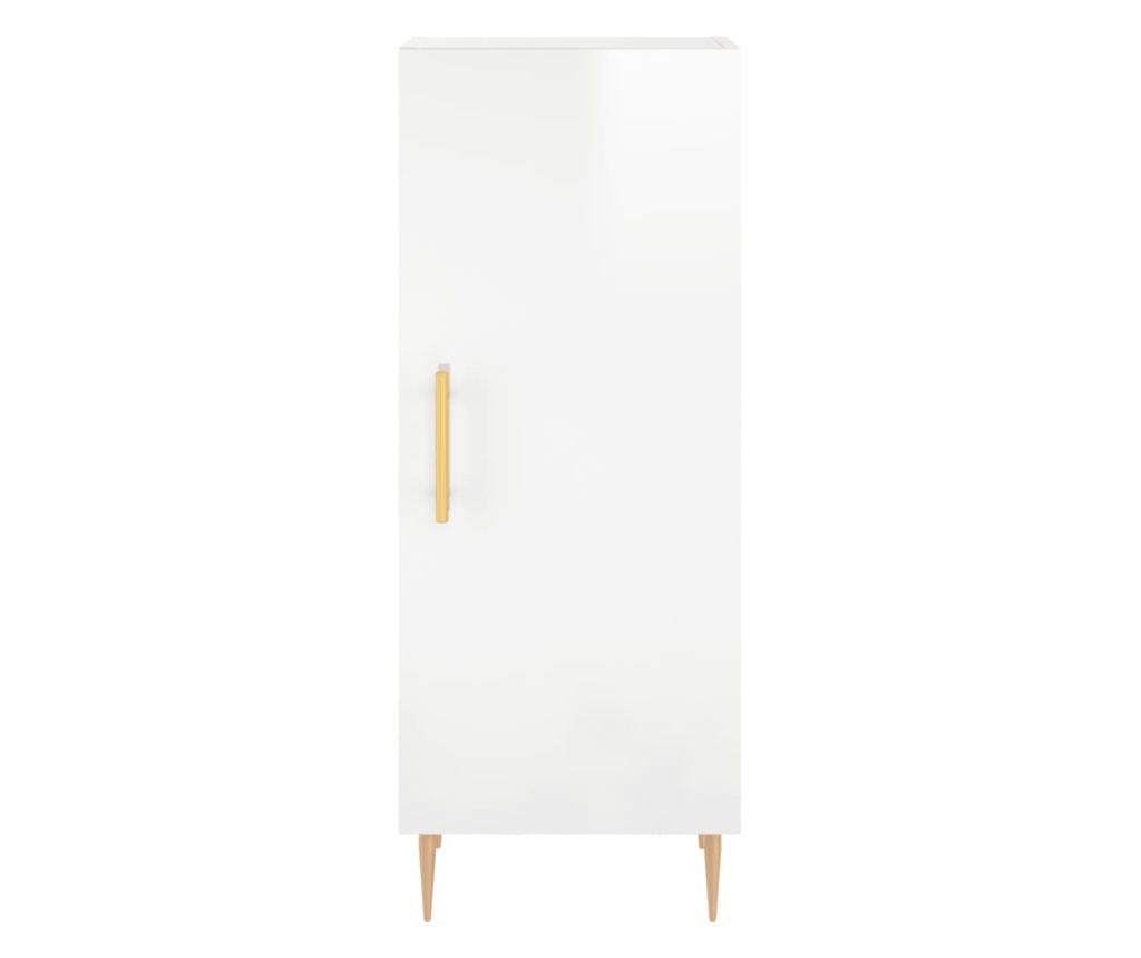 Visoka ormar, bijela visokog sjaja, 34,5x34x180 cm, obrađeno drvo - 8